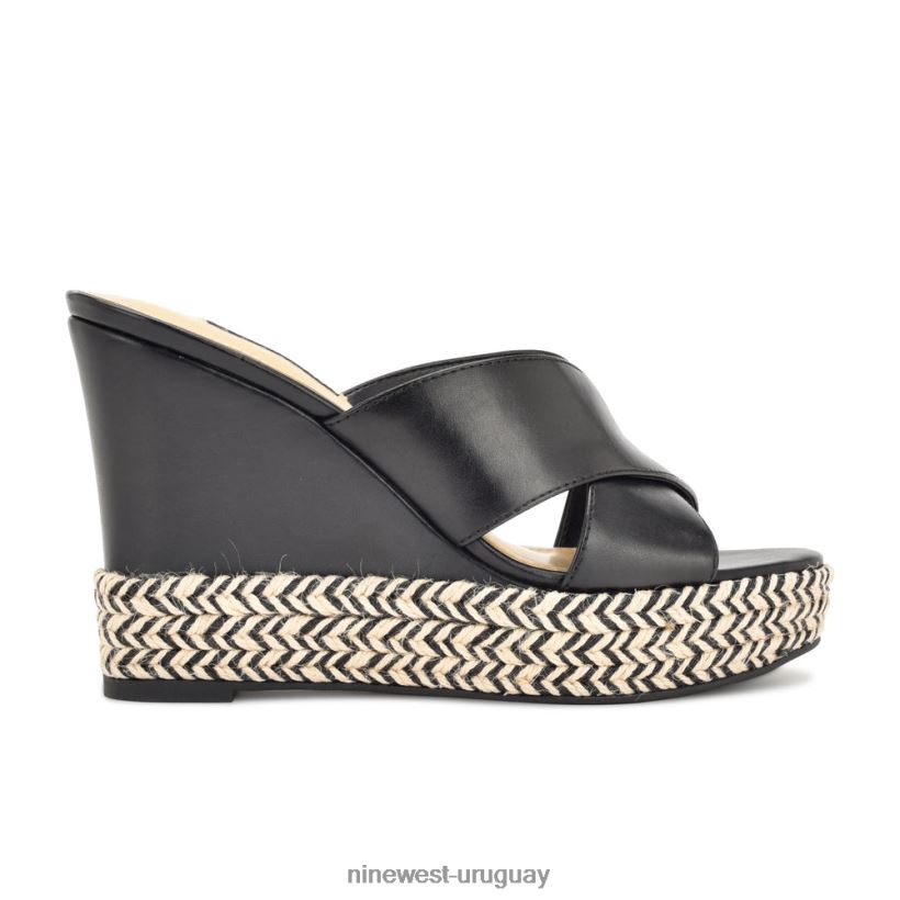 BD0422659 Nine West sandalias con cuña en tonos negro