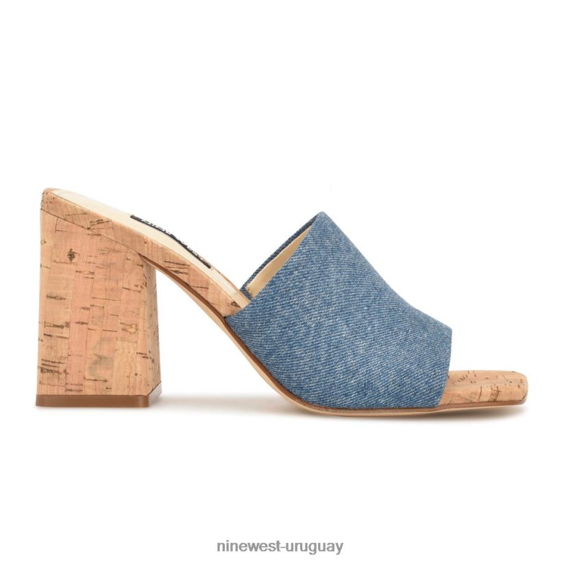 BD0422667 Nine West sandalias con tacón teice mezclilla azul