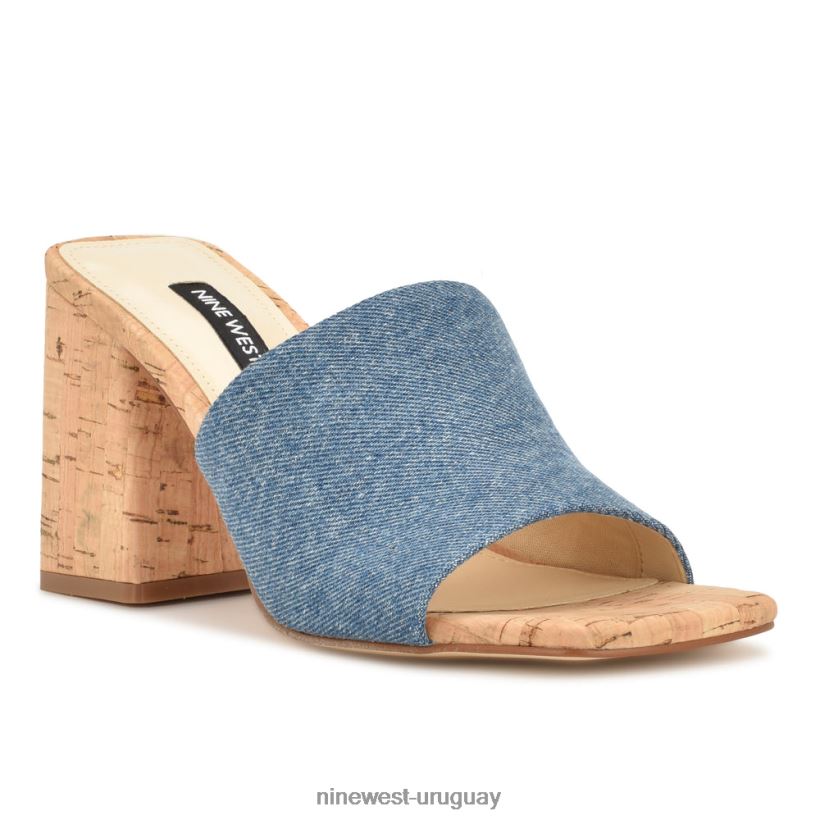 BD0422667 Nine West sandalias con tacón teice mezclilla azul