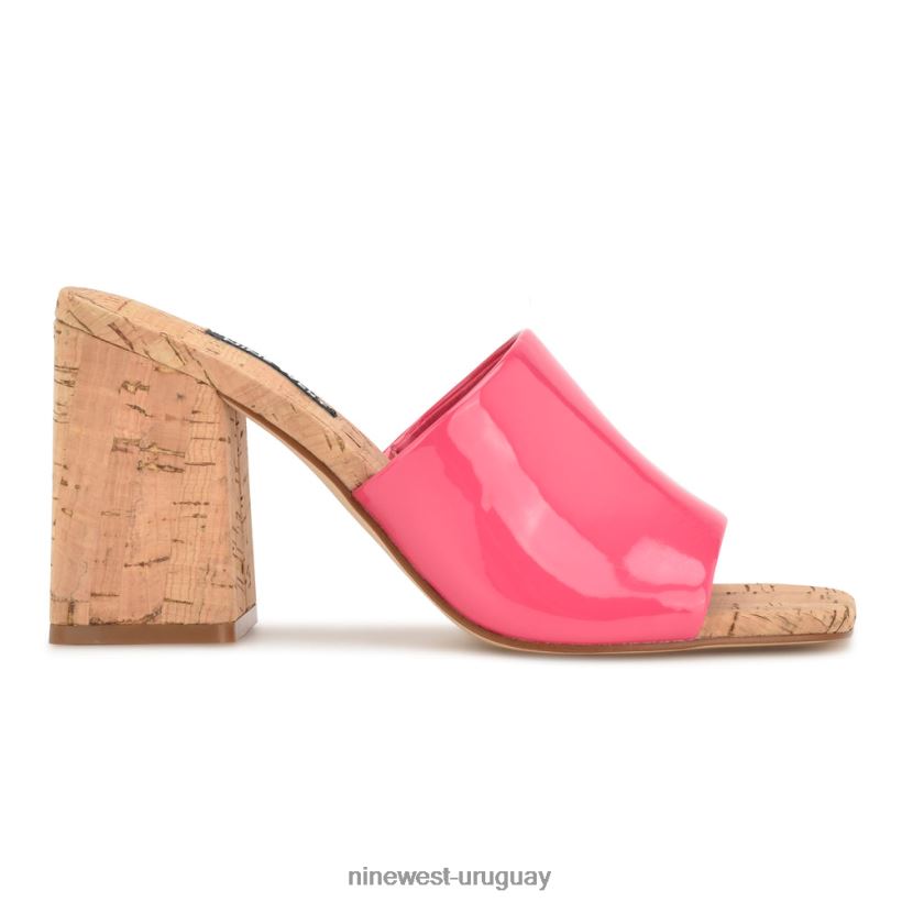 BD0422668 Nine West sandalias con tacón teice patente rosa