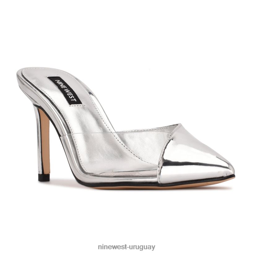 BD0422693 Nine West sandalias de tacón ellia plata/transparente