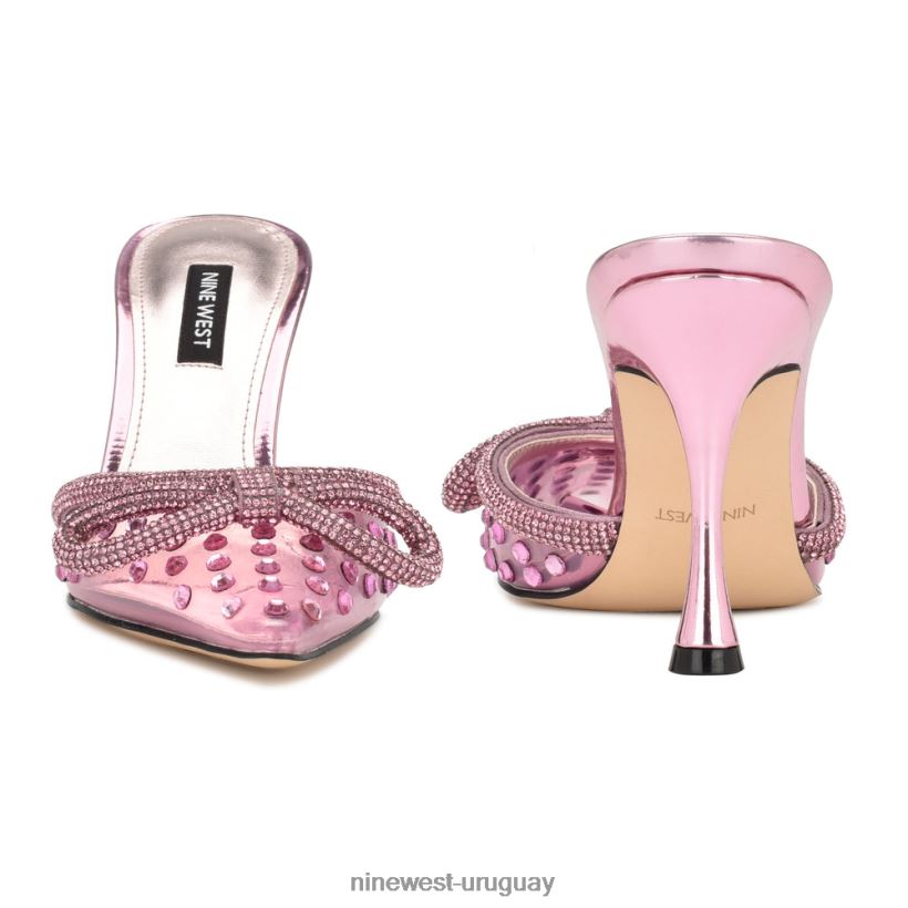 BD0422709 Nine West chanclas de tacón nanita cristal rosa