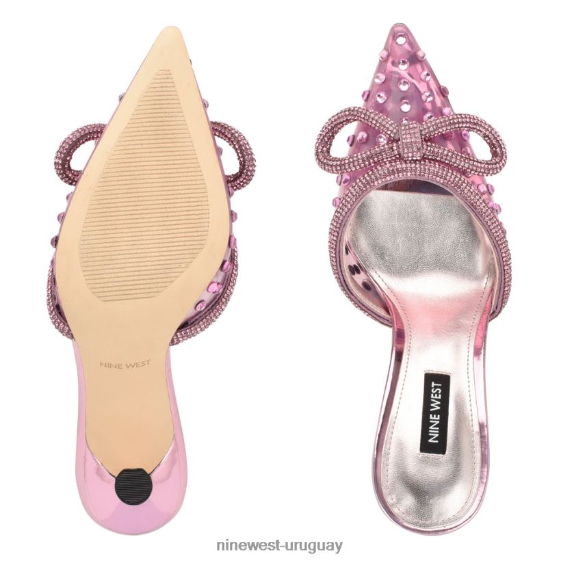 BD0422709 Nine West chanclas de tacón nanita cristal rosa