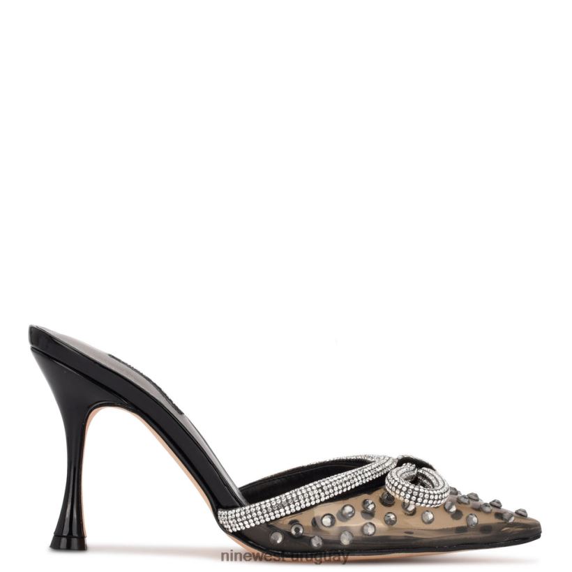 BD0422711 Nine West chanclas de tacón nanita negro/cristal ahumado