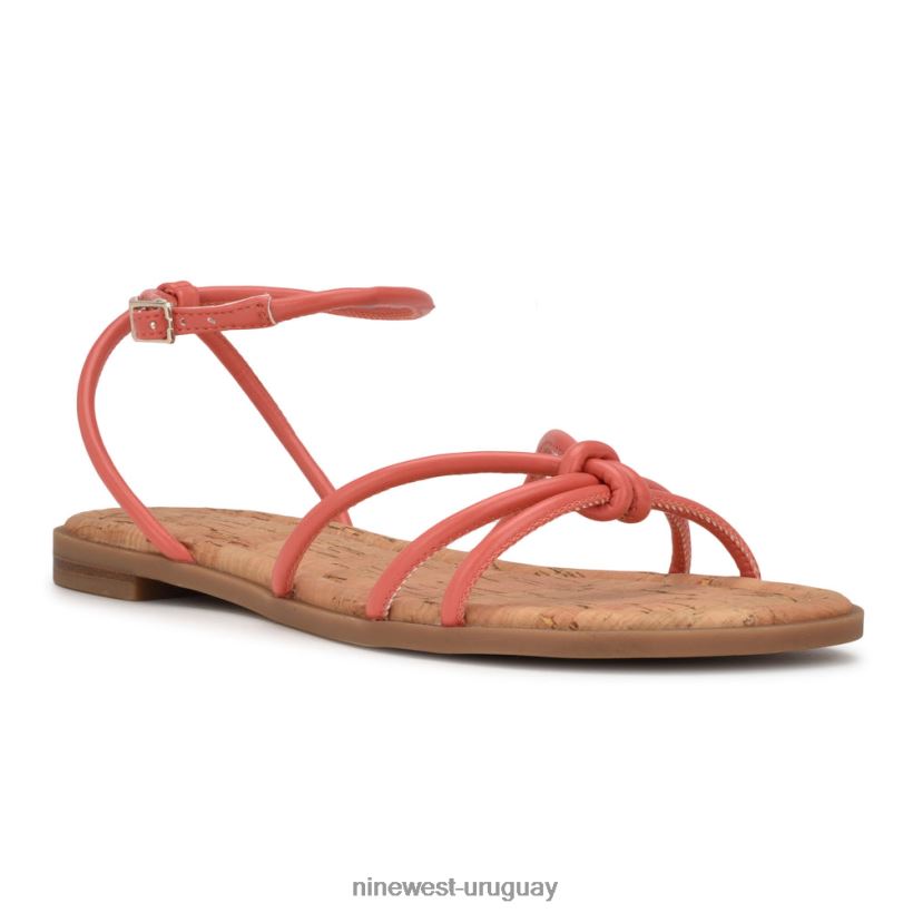 BD04221071 Nine West sandalias planas con tira en el tobillo coral