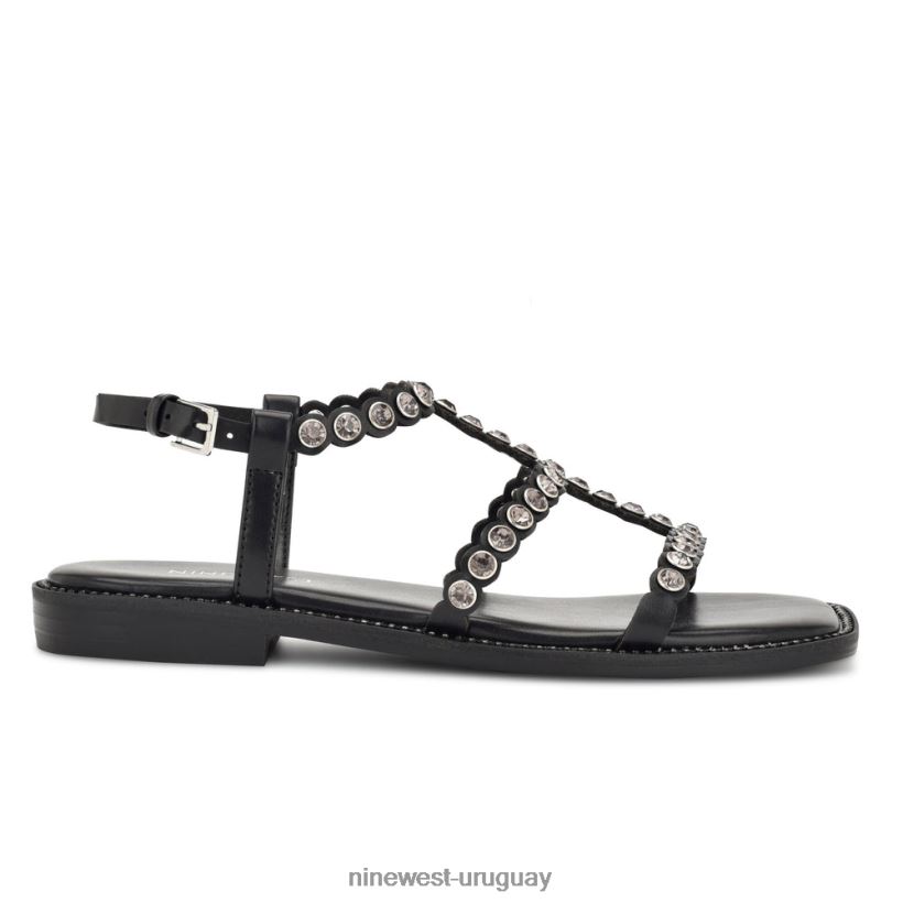 BD042210 Nine West sandalias planas emily negro