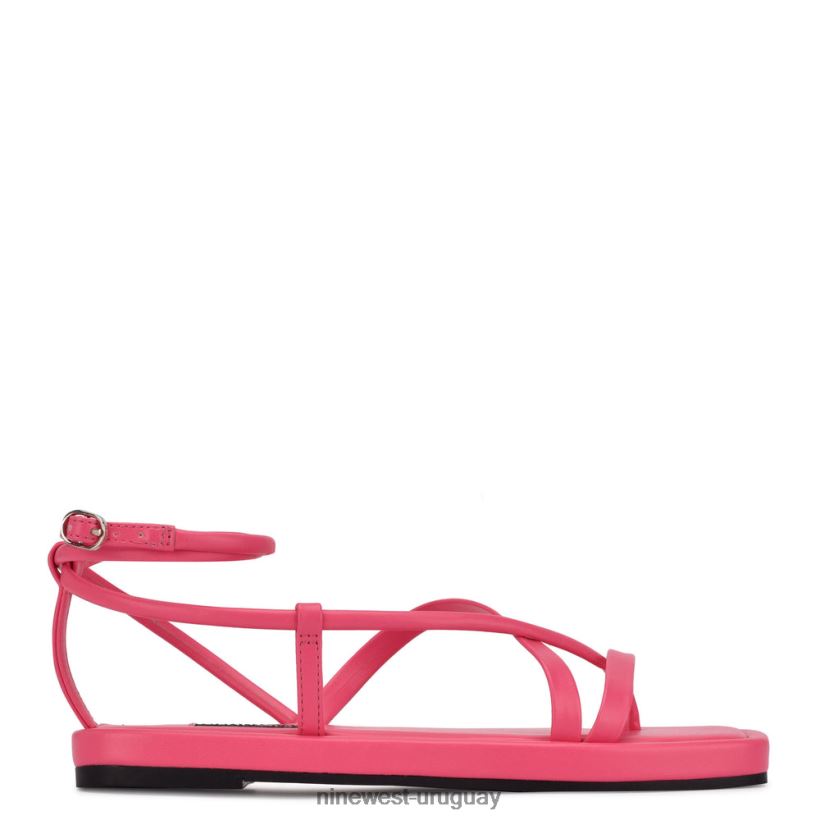 BD0422117 Nine West sandalias planas con tiras waren guau rosa