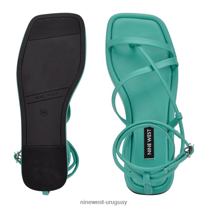 BD0422121 Nine West sandalias planas con tiras waren turquesa