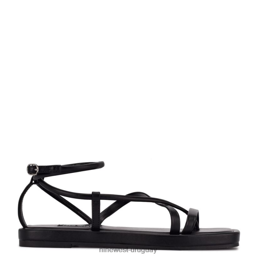 BD0422122 Nine West sandalias planas con tiras waren negro