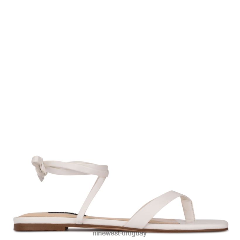 BD0422123 Nine West sandalias planas cruzadas en el tobillo blanco