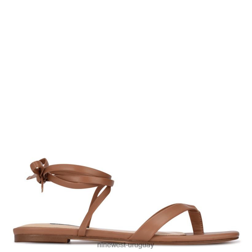 BD0422124 Nine West sandalias planas cruzadas en el tobillo natural