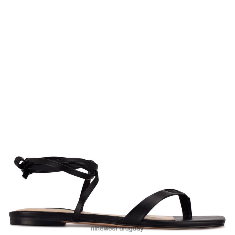 BD0422126 Nine West sandalias planas cruzadas en el tobillo negro