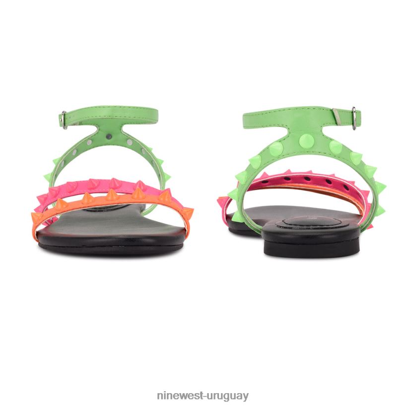 BD0422128 Nine West sandalias planas bernie con tachuelas