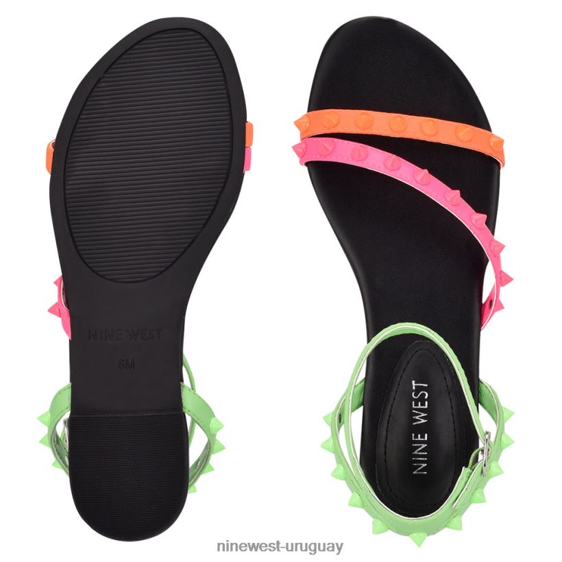 BD0422128 Nine West sandalias planas bernie con tachuelas