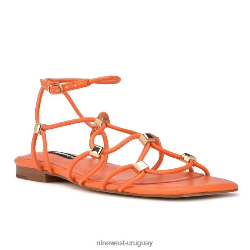 BD042215 Nine West sandalias planas con tiras majah naranja
