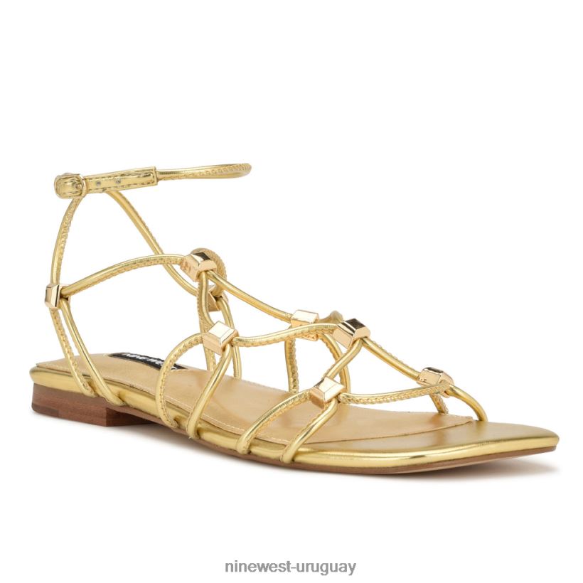 BD042217 Nine West sandalias planas con tiras majah oro