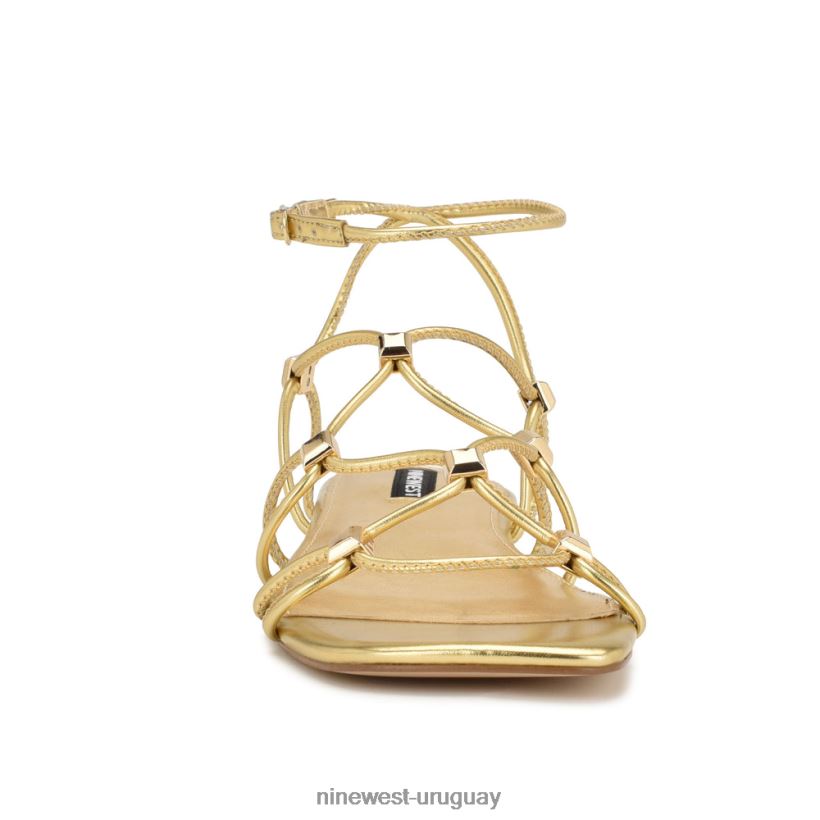BD042217 Nine West sandalias planas con tiras majah oro