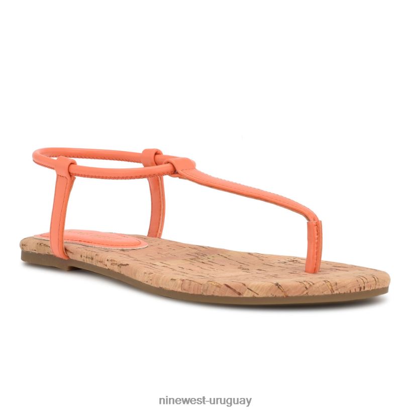 BD042225 Nine West sandalias planas bassie naranja perfecto
