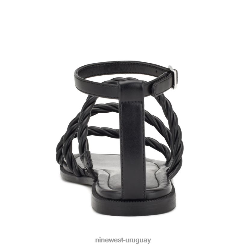 BD042227 Nine West sandalias planas con tira en el tobillo ipster negro