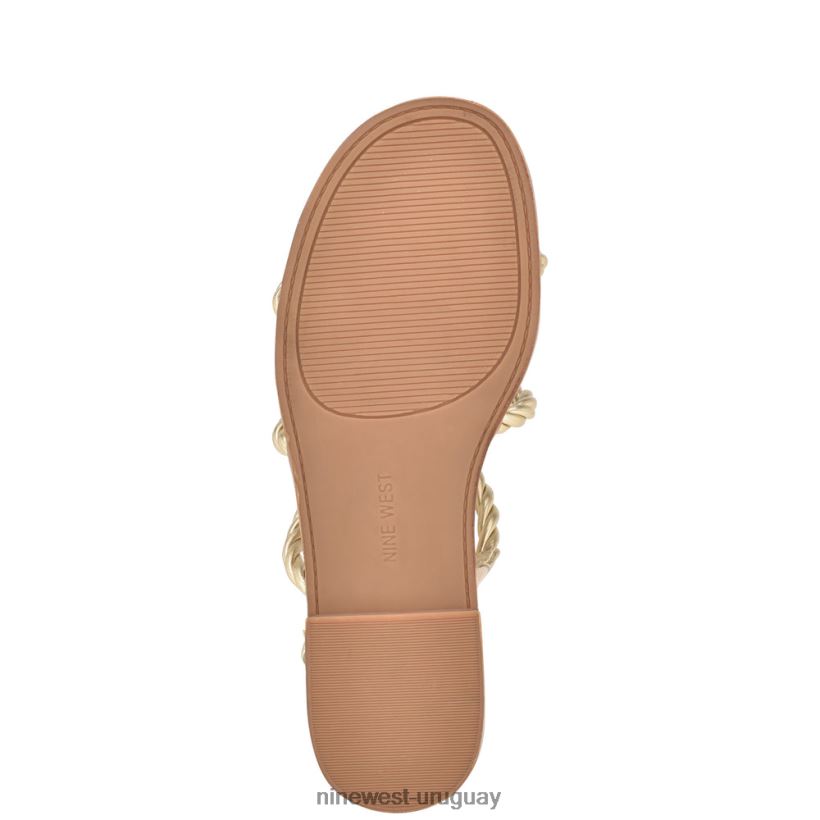 BD042228 Nine West sandalias planas con tira en el tobillo ipster oro