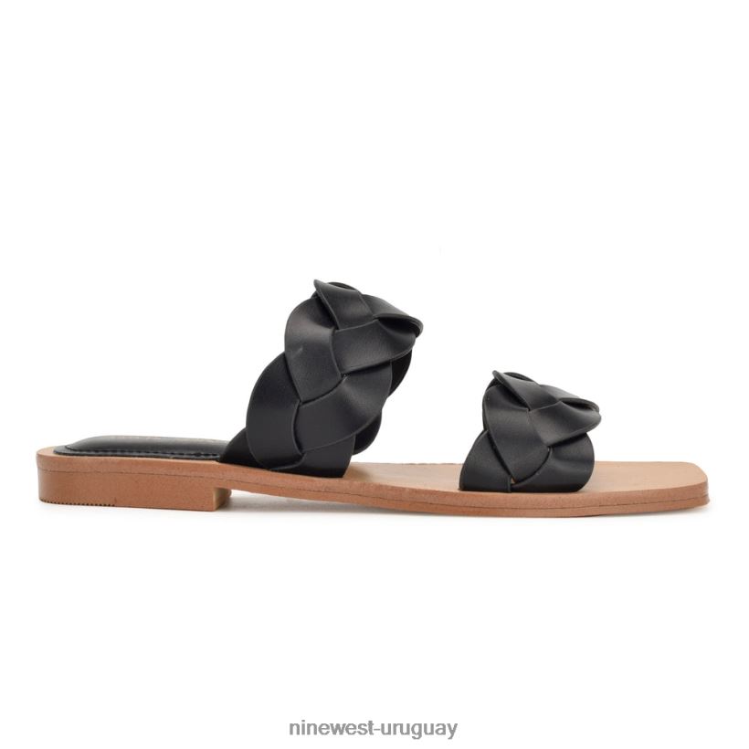 BD04222 Nine West sandalias planas royal tejido negro