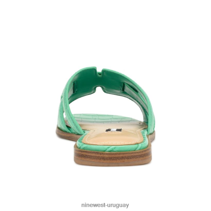 BD042231 Nine West sandalias planas germani cocodrilo verde