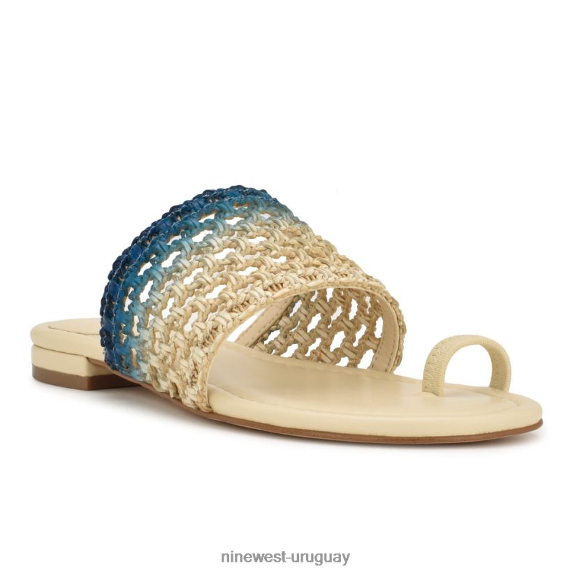 BD042234 Nine West sandalias planas nolah ombre azul crema