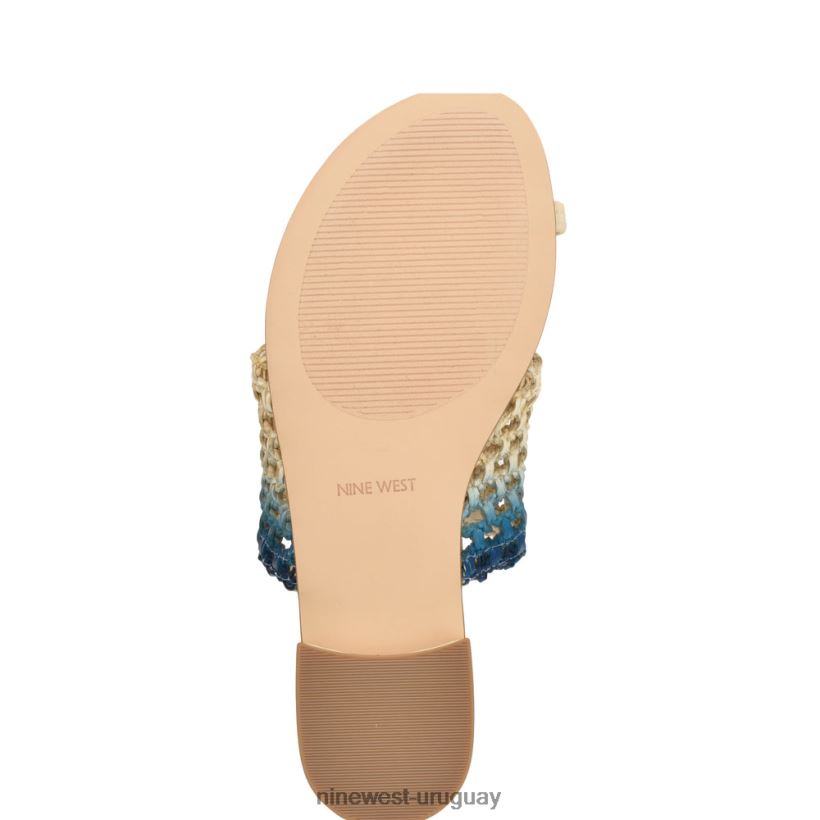 BD042234 Nine West sandalias planas nolah ombre azul crema