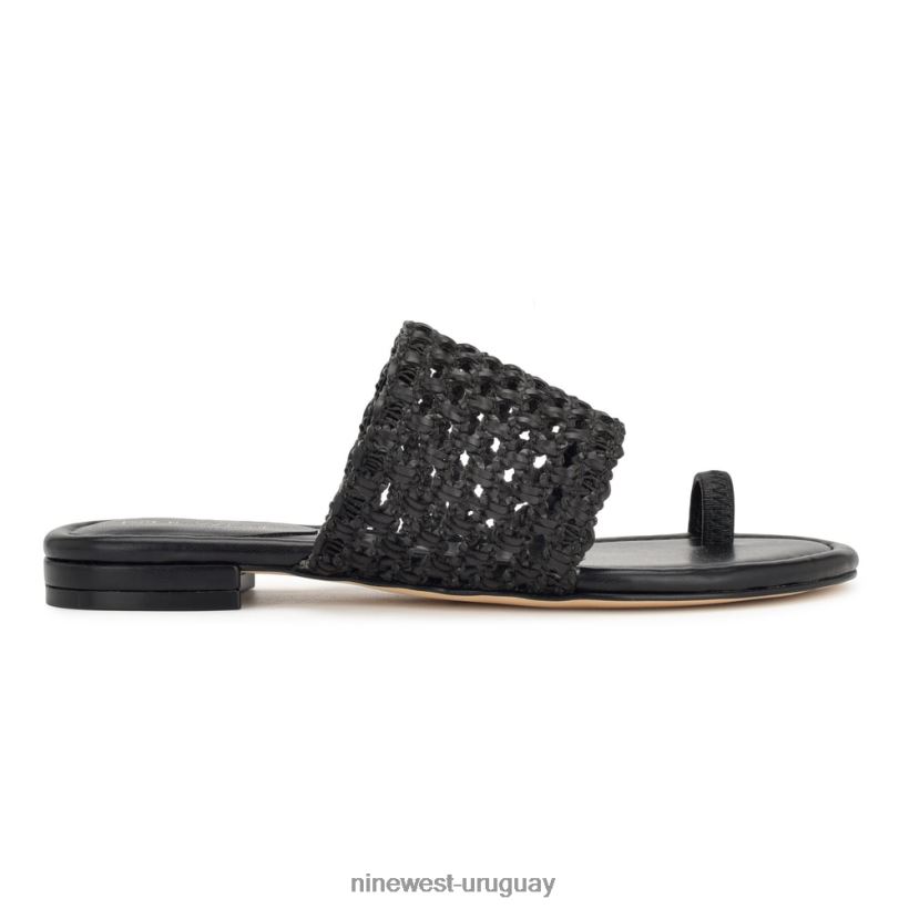 BD042235 Nine West sandalias planas nolah tejido negro
