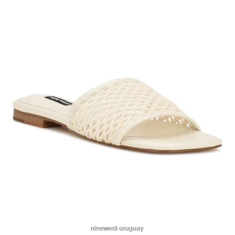 BD042258 Nine West sandalias planas tejidas crema elegante