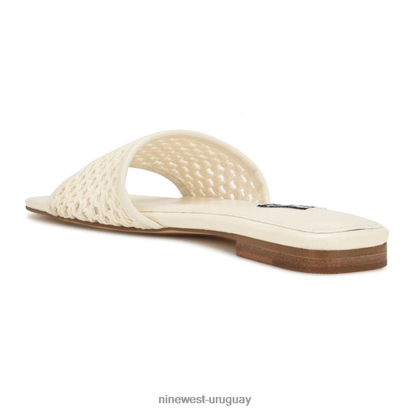 BD042258 Nine West sandalias planas tejidas crema elegante