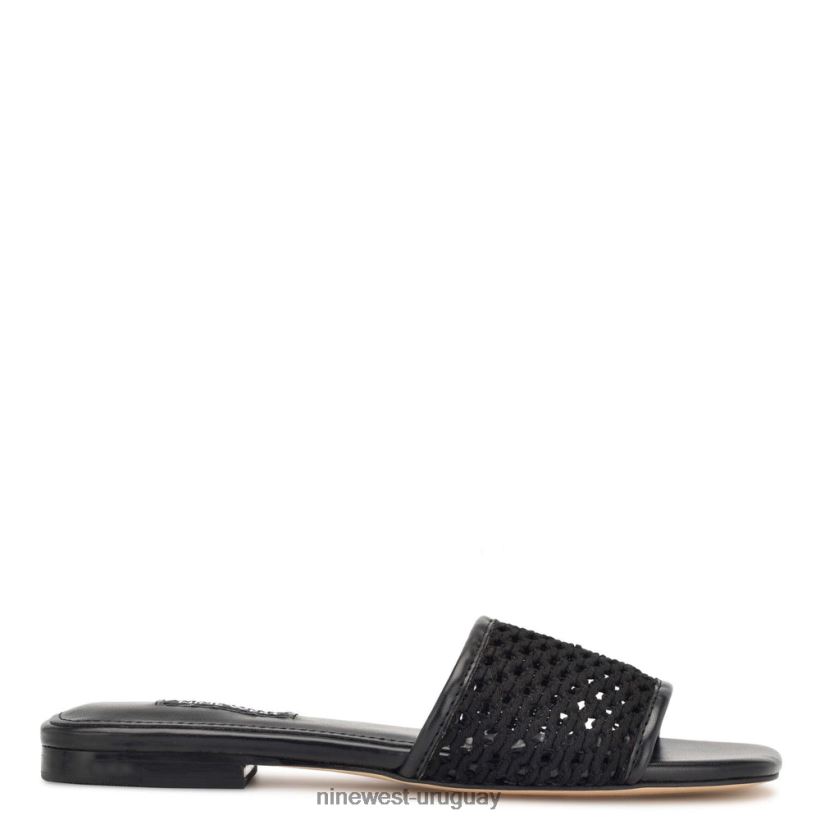 BD042260 Nine West sandalias planas tejidas negro