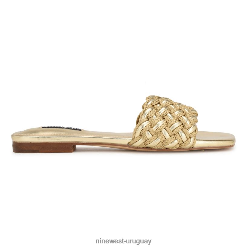 BD04227 Nine West sandalias planas maci oro