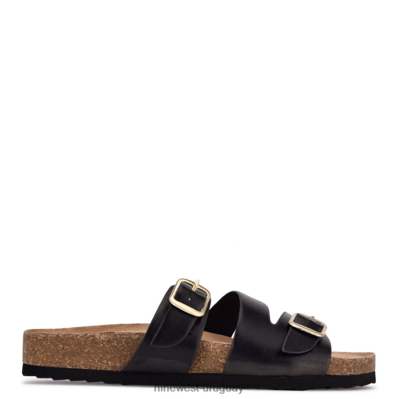 BD042287 Nine West sandalias planas sommie negro