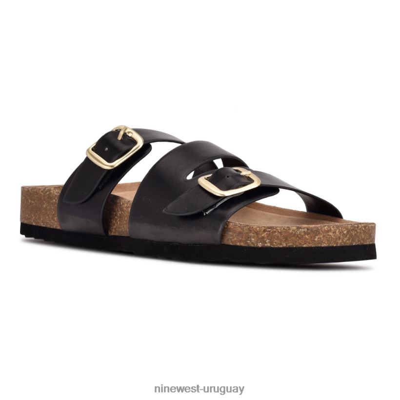 BD042287 Nine West sandalias planas sommie negro