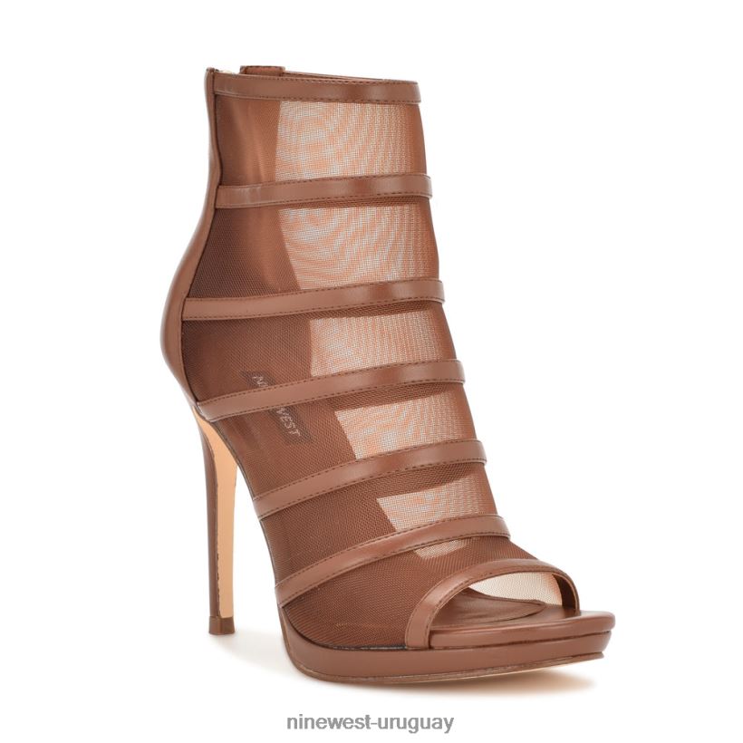 BD04221781 Nine West botines peep toe de malla larang marrón medio