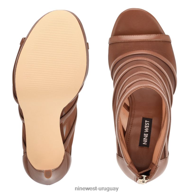 BD04221781 Nine West botines peep toe de malla larang marrón medio
