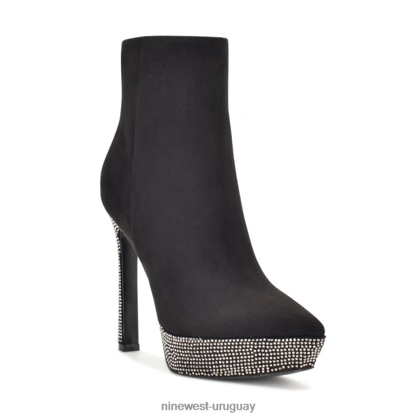 BD04221869 Nine West botines con plataforma loraa gamuza negra con diamantes de imitación