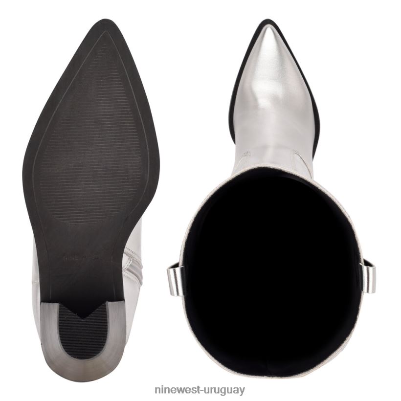 BD04222908 Nine West botas vaqueras kliva cocodrilo plateado metalizado