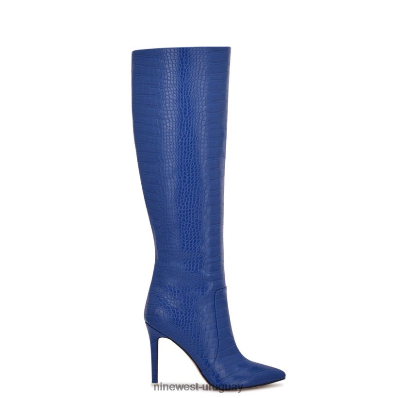 BD0422914 Nine West botas tacon taler cocodrilo azul en relieve