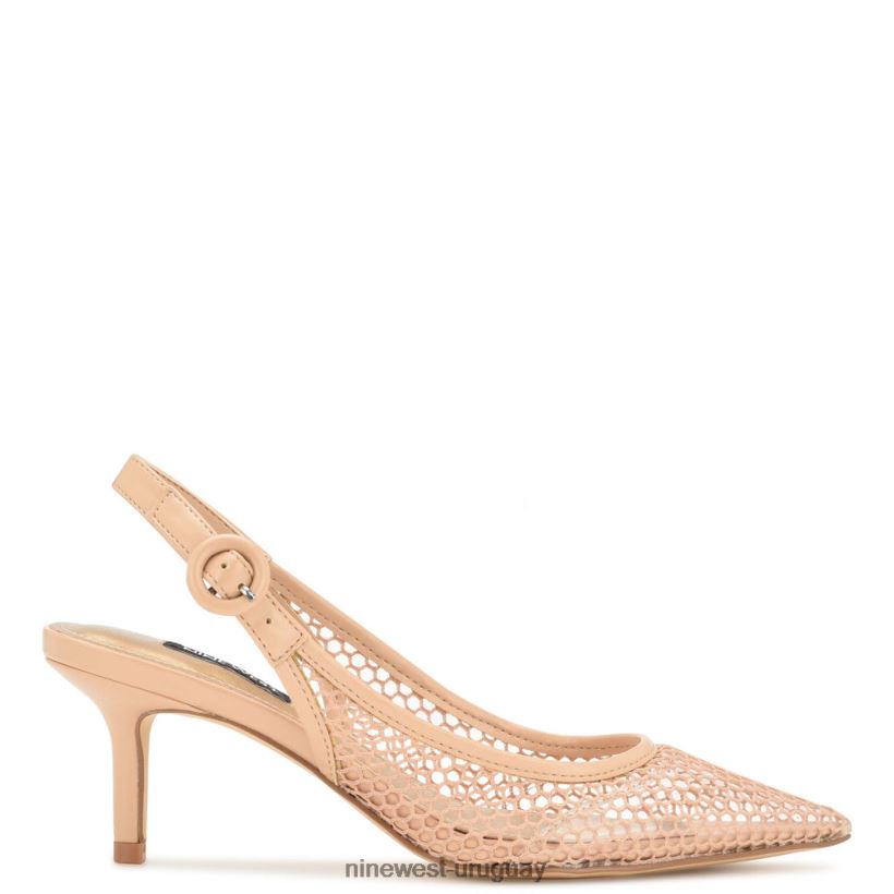 BD04221406 Nine West zapatos de tacón con tira trasera de malla rubor cálido/claro