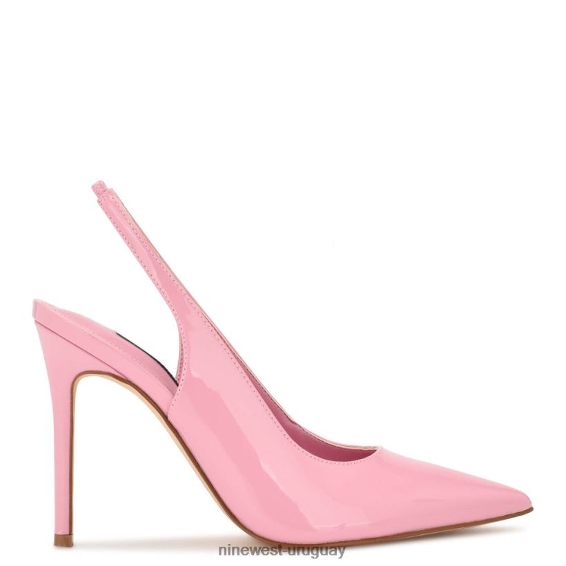 BD04221586 Nine West zapatos de tacón con tira trasera y puntera puntiaguda patente rosa