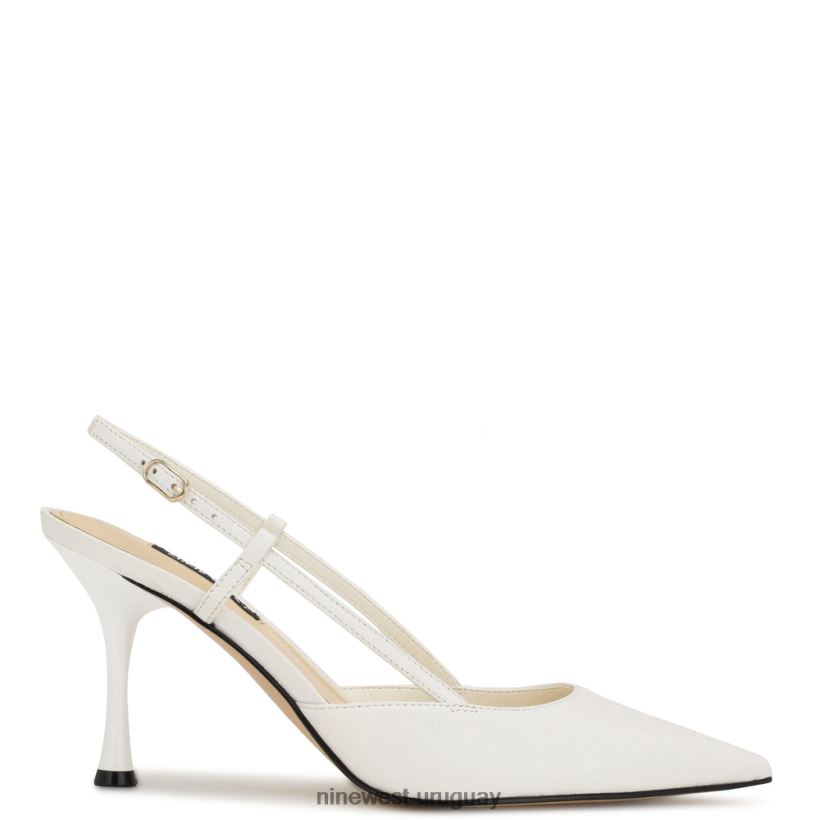 BD04222102 Nine West zapatos de tacón con tira trasera cuero blanco