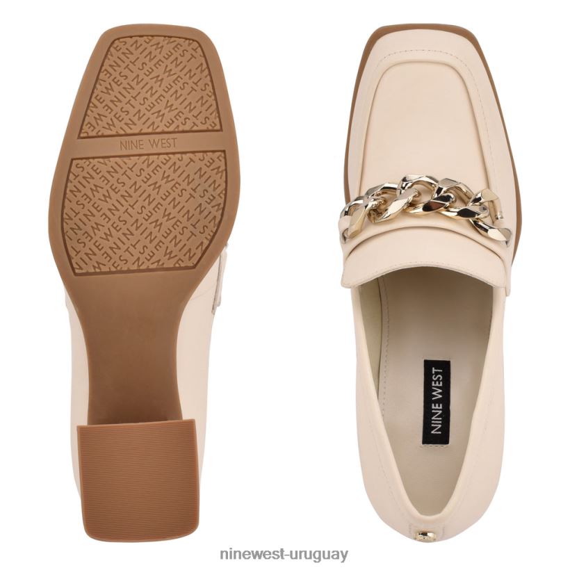 BD04222223 Nine West mocasines con tacón zynga crema elegante