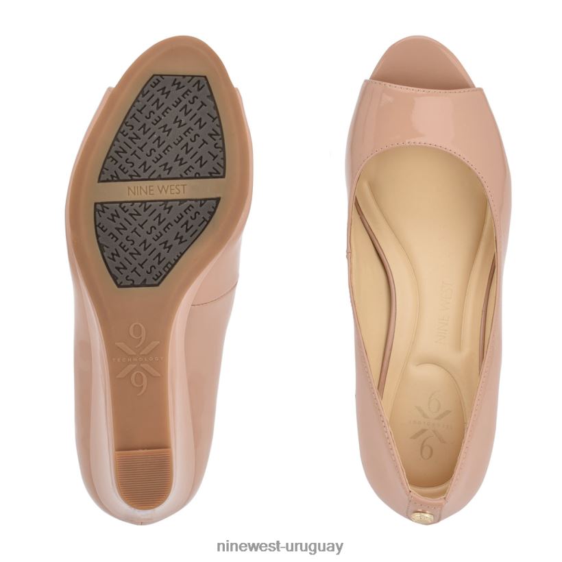 BD04221145 Nine West cuñas de vestir tipo capa 9x9 patente apenas desnuda