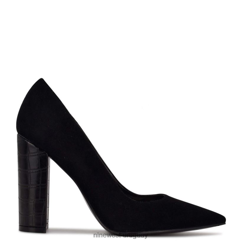 BD04221354 Nine West bombas de vestir eléctricas ante negro/croco grabado