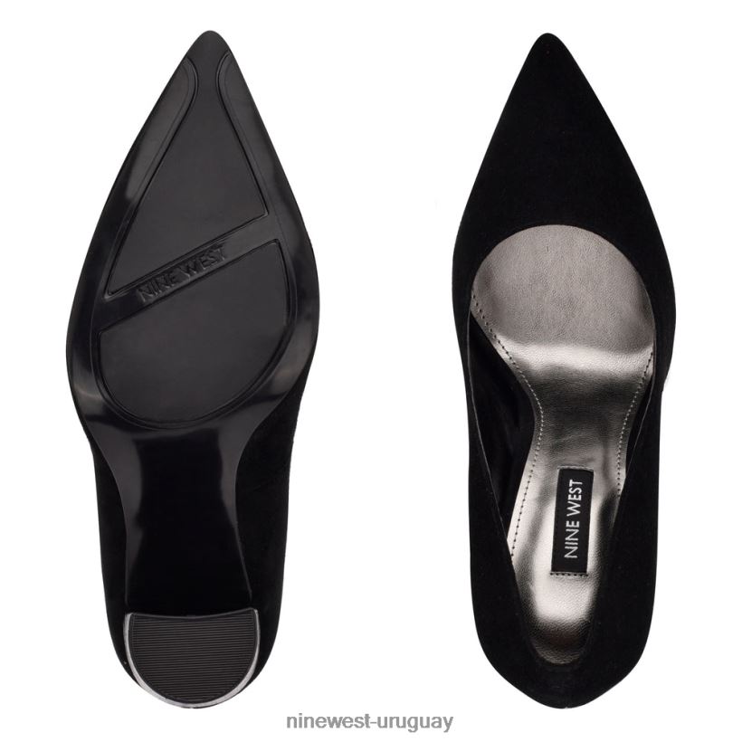 BD04221354 Nine West bombas de vestir eléctricas ante negro/croco grabado