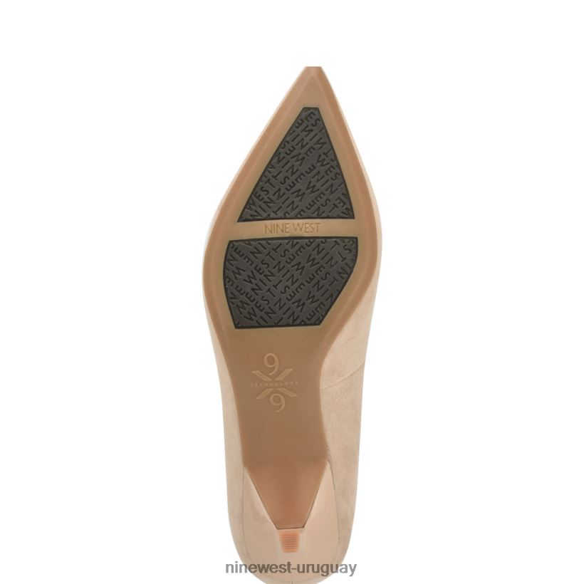 BD04221148 Nine West zapatos de tacón con punta puntiaguda kuna 9x9 gamuza apenas desnuda