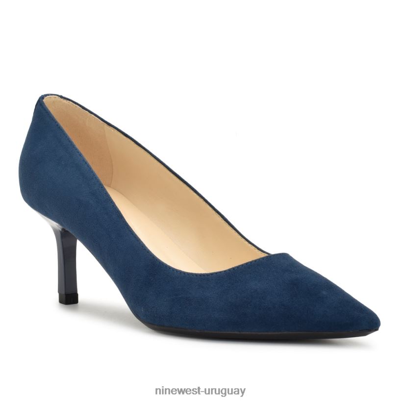 BD04221151 Nine West zapatos de tacón con punta puntiaguda kuna 9x9 ante azul marino francés
