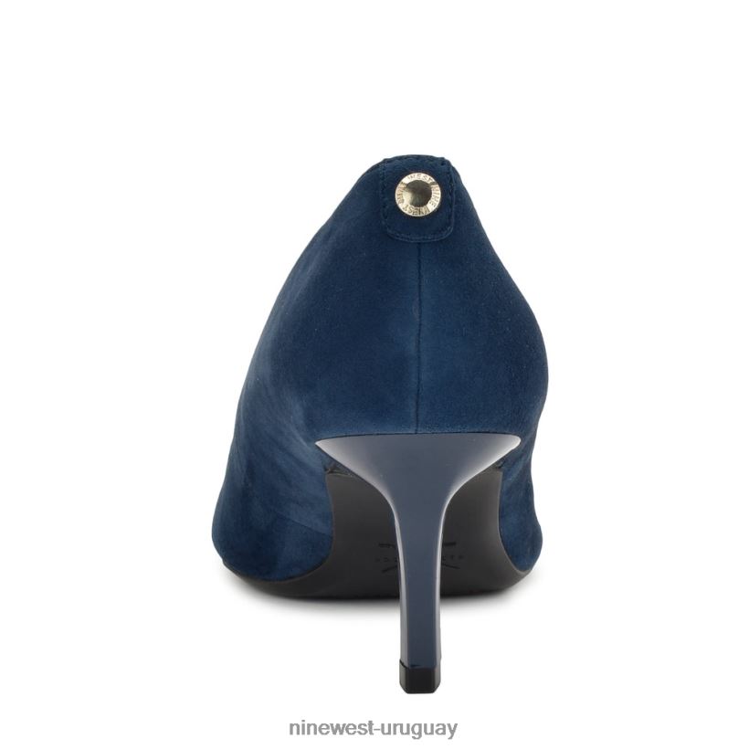 BD04221151 Nine West zapatos de tacón con punta puntiaguda kuna 9x9 ante azul marino francés